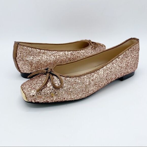 Shoran Handmade‎ Copper Glitter Ballet Flats Sz 7 - Picture 1 of 16